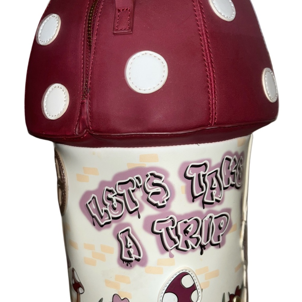 Dolls Kill Red and Cream Mushroom Mini Bag - Picture 3 of 5